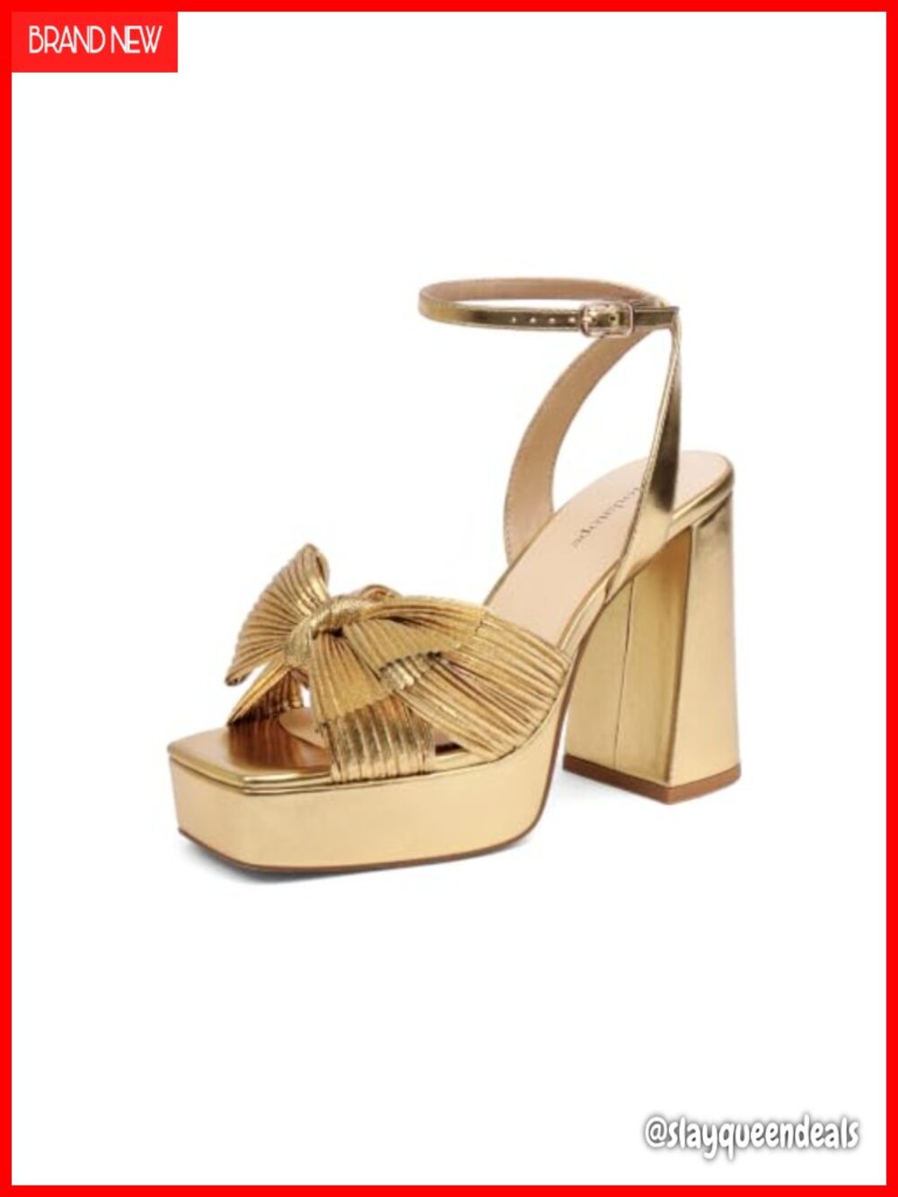 Platform Heels for Women Bow Tie Chunky Block Heel Square Open Toe Ankle Strap